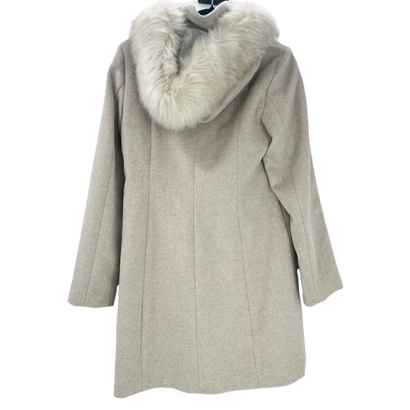 Cole Haan Wool Blend Faux Fur Trimmed Hooded Parka Coat Size 8 NWT - Picture 7 of 12